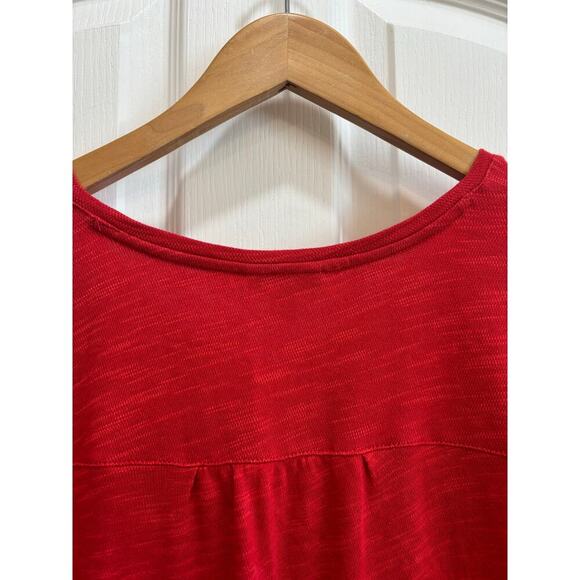 J. Jill Women M Red Cotton Tunic L/S Faux Pockets Casual Career Minimalist - Picture 8 of 9